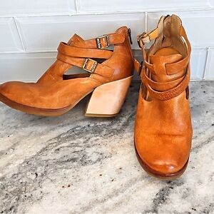 Kork-Ease Brown Leather Heeled Boots